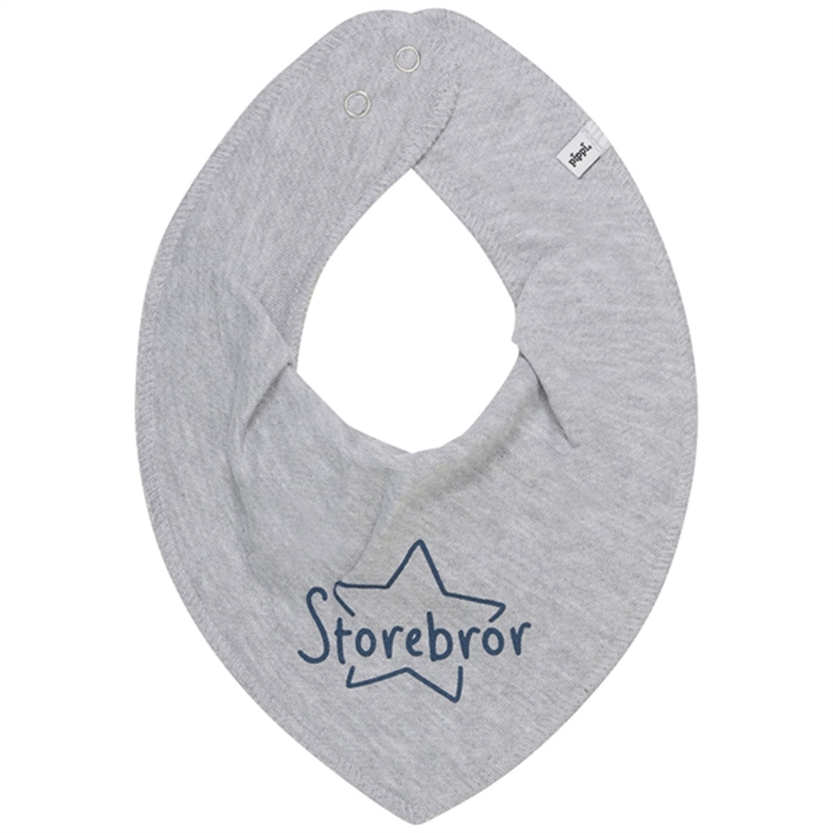 Pippi Bandana Bib Storebror Grey Melange