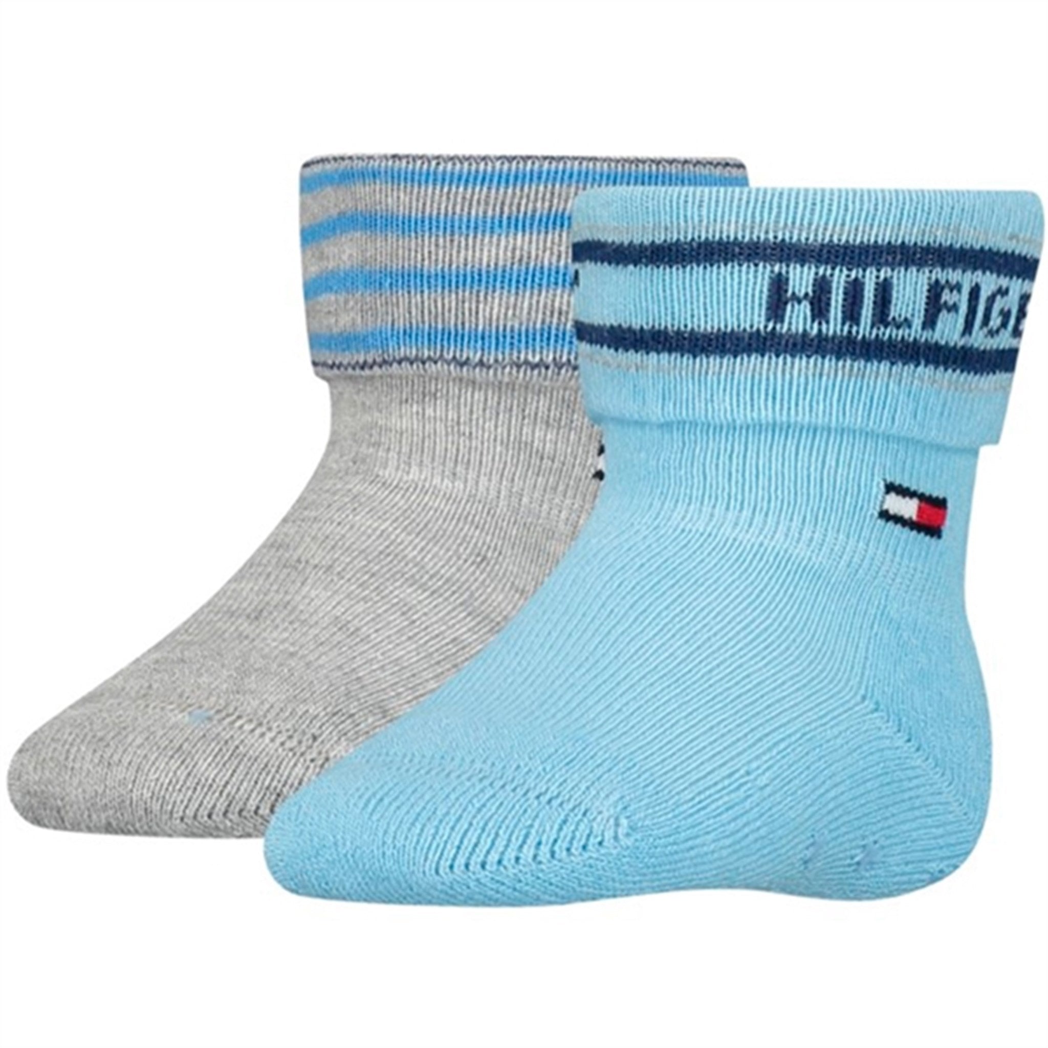 Tommy Hilfiger Baby Fold Over Socks 2-pack Blue Combo