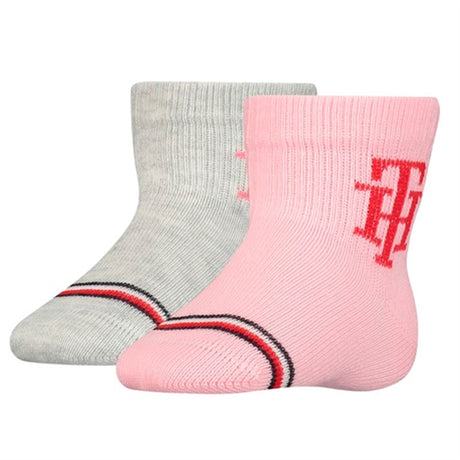 Tommy Hilfiger Baby Monogram Socks 2-pack Pink Combo