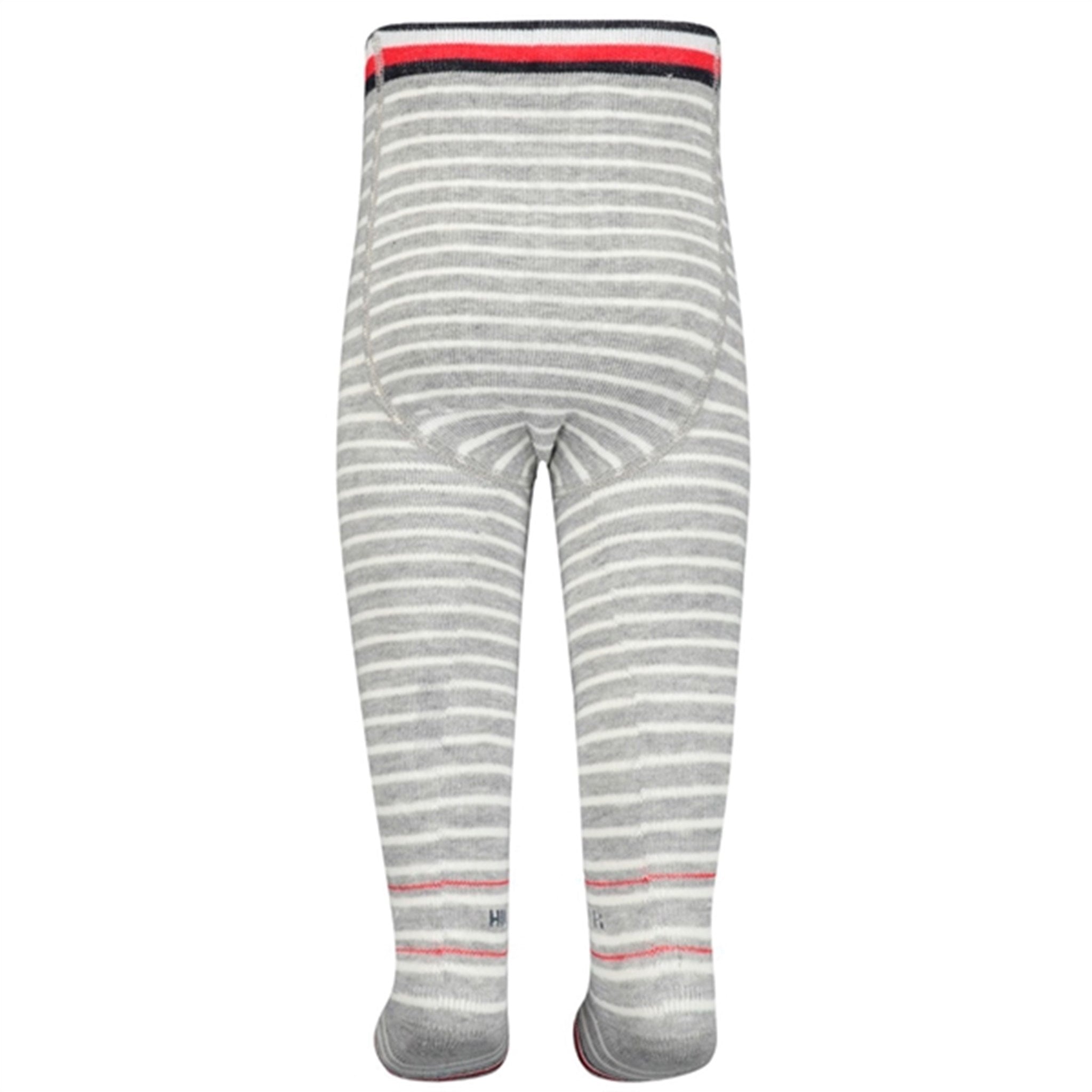Tommy Hilfiger Baby Breton Stripe Tights Mid Grey Melange 2