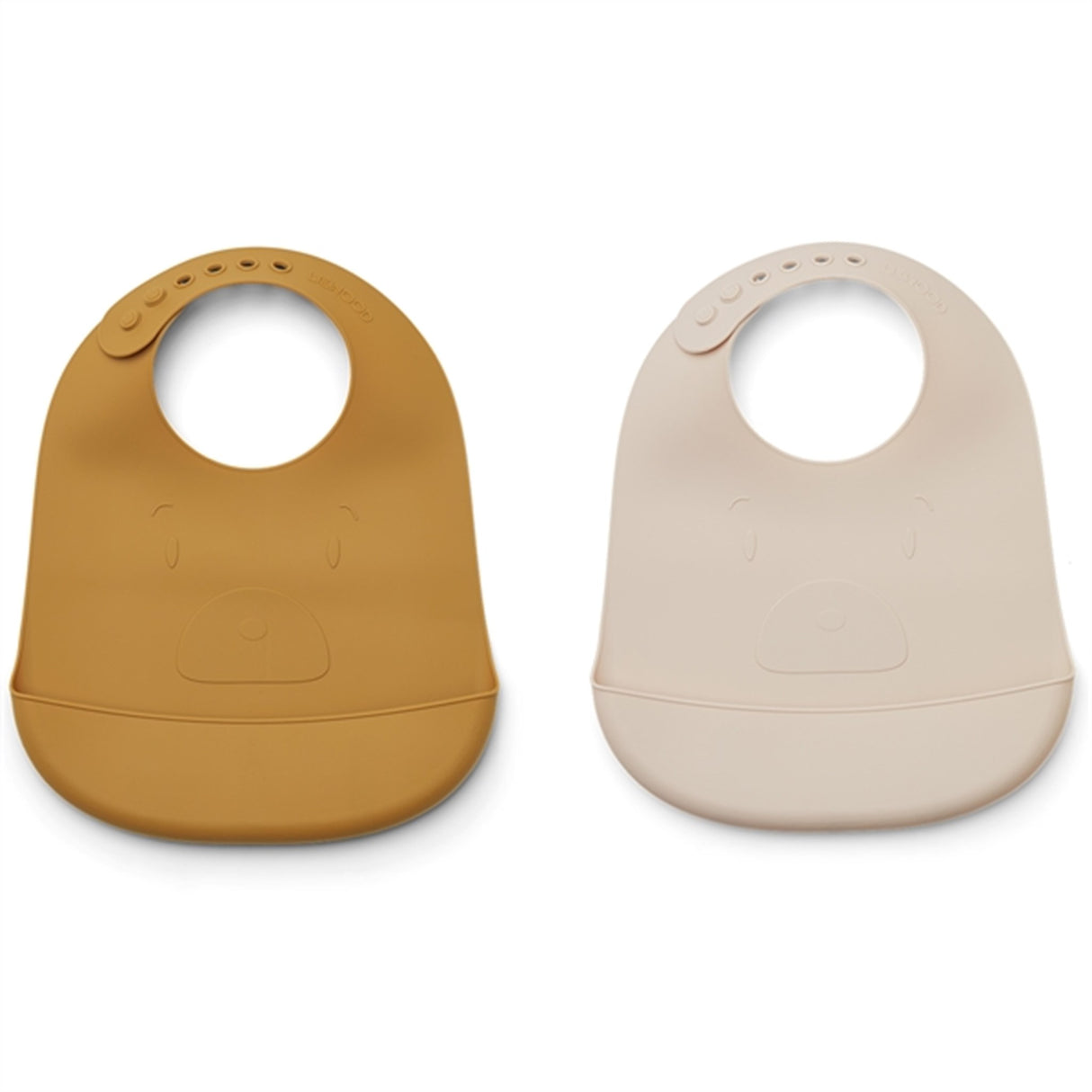 Liewood Tilda Silicone Bib 2-Pack Mr Bear Golden Caramel/Sandy Mix