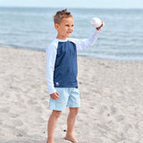 Petit Crabe Blue/White Raglan UV Swim Shirt 8