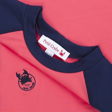 Petit Crabe Nectarine/Blue Raglan UV Swim Shirt