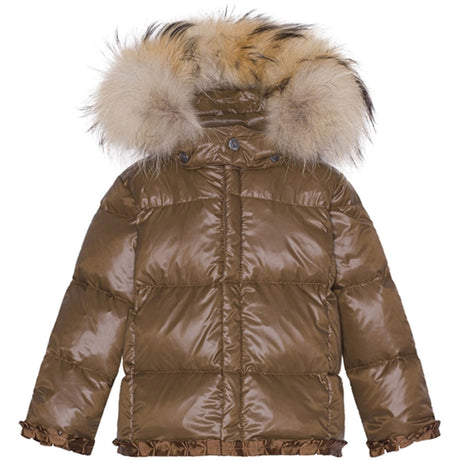 Ver de Terre Featherlight Baby Girls Down Jacket w. Fur Kangaroo