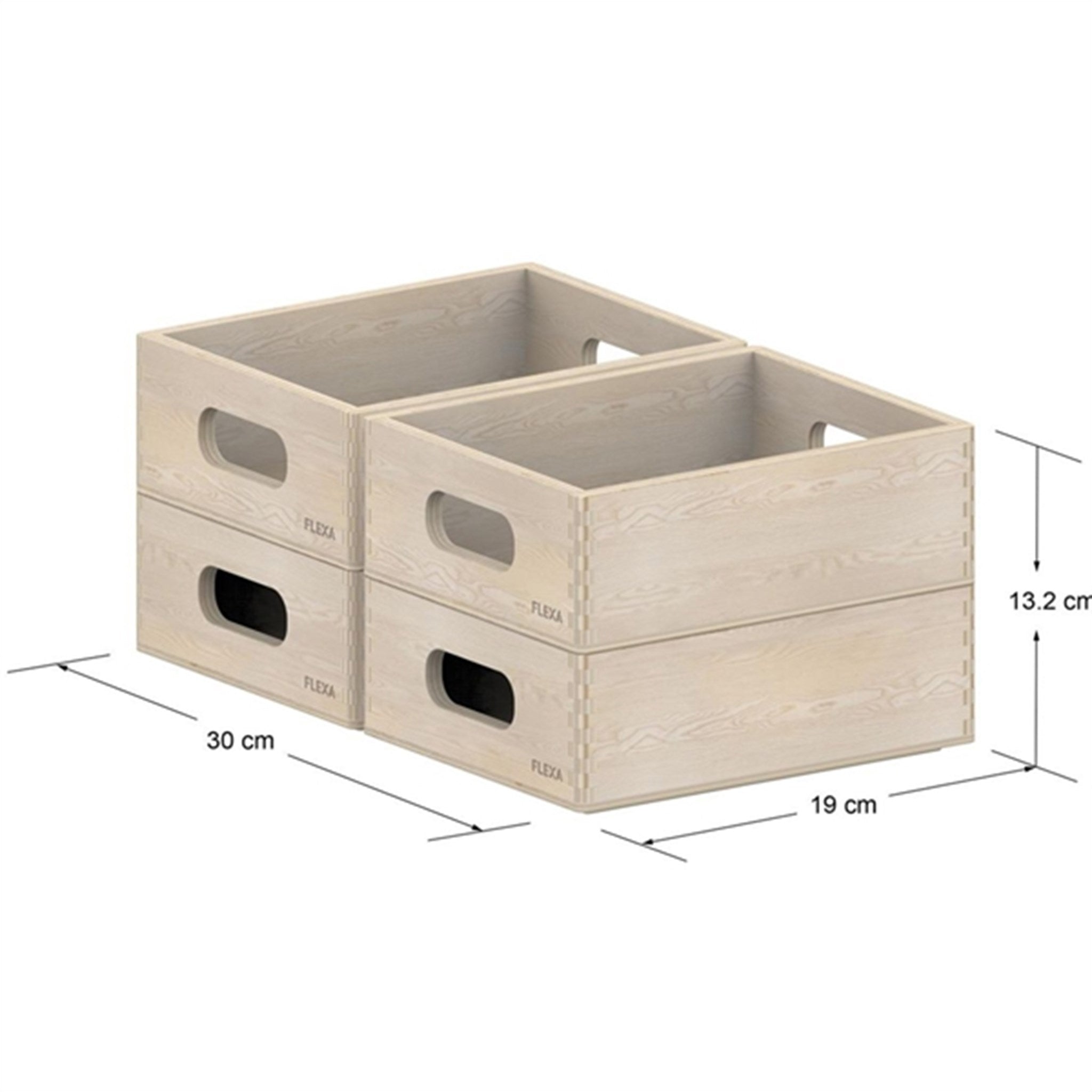 FLEXA PLAY Wooden Storage Box Set Mini Natural 6
