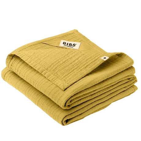 Bibs Cotton Muslin Cloth 2-pack Mustard