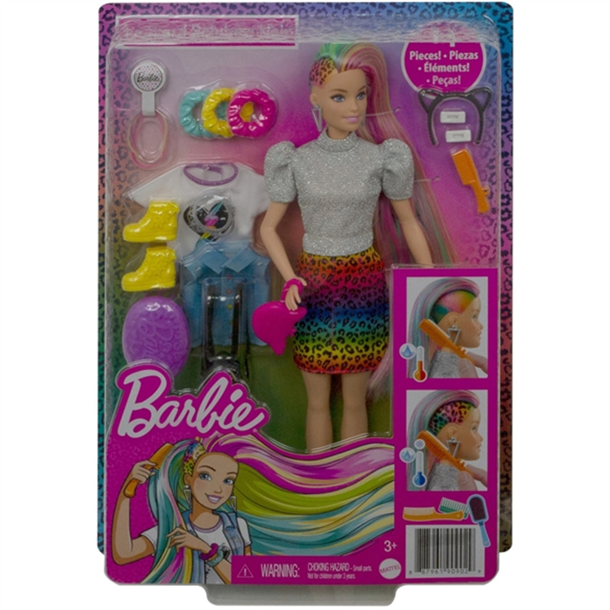 Barbie® Hair Feature Doll Leopard Rainbow