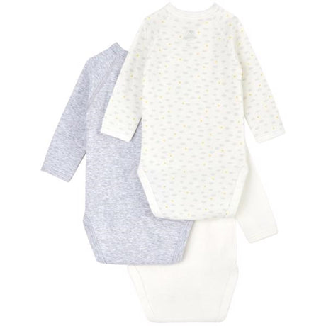 Petit Bateau Bodies ML 3 Pack Clouds White/Grey 2