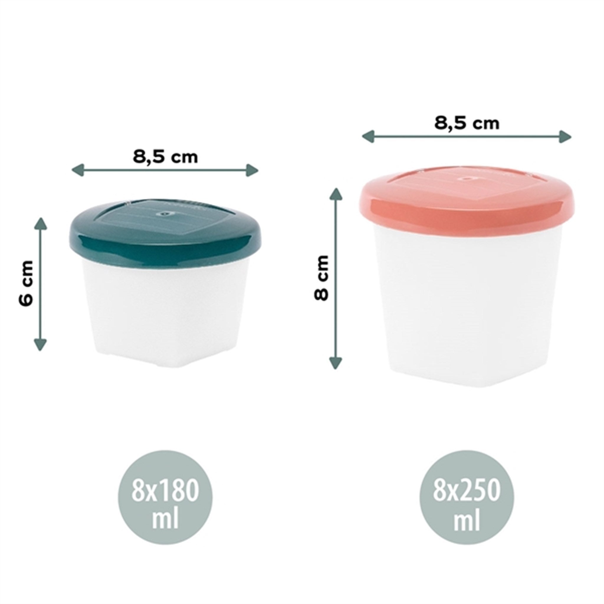 Babymoov ECO Food Containers - 8x 250ml + 8x 180ml 4