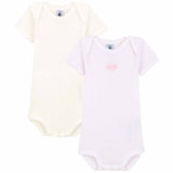 Petit Bateau Bodies 2-pack White/Light Pink Stripes