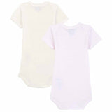 Petit Bateau Bodies 2-pack White/Light Pink Stripes 2