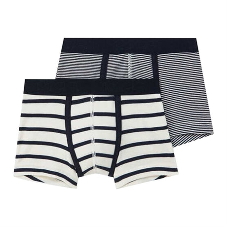 Petit Bateau Boxers 2-pack White/Navy Stripes