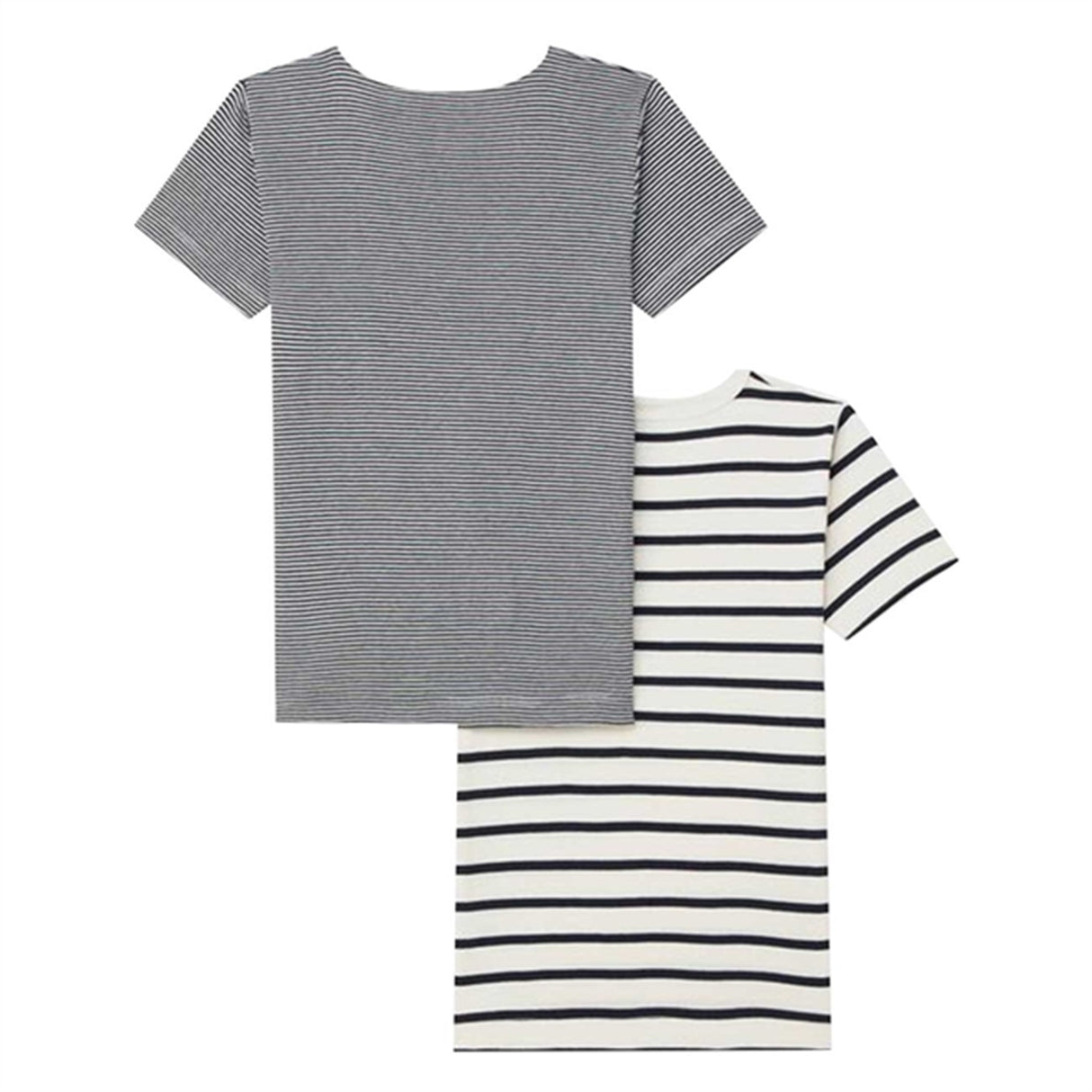 Petit Bateau T-shirt MC 2-pak White/Navy Stripes