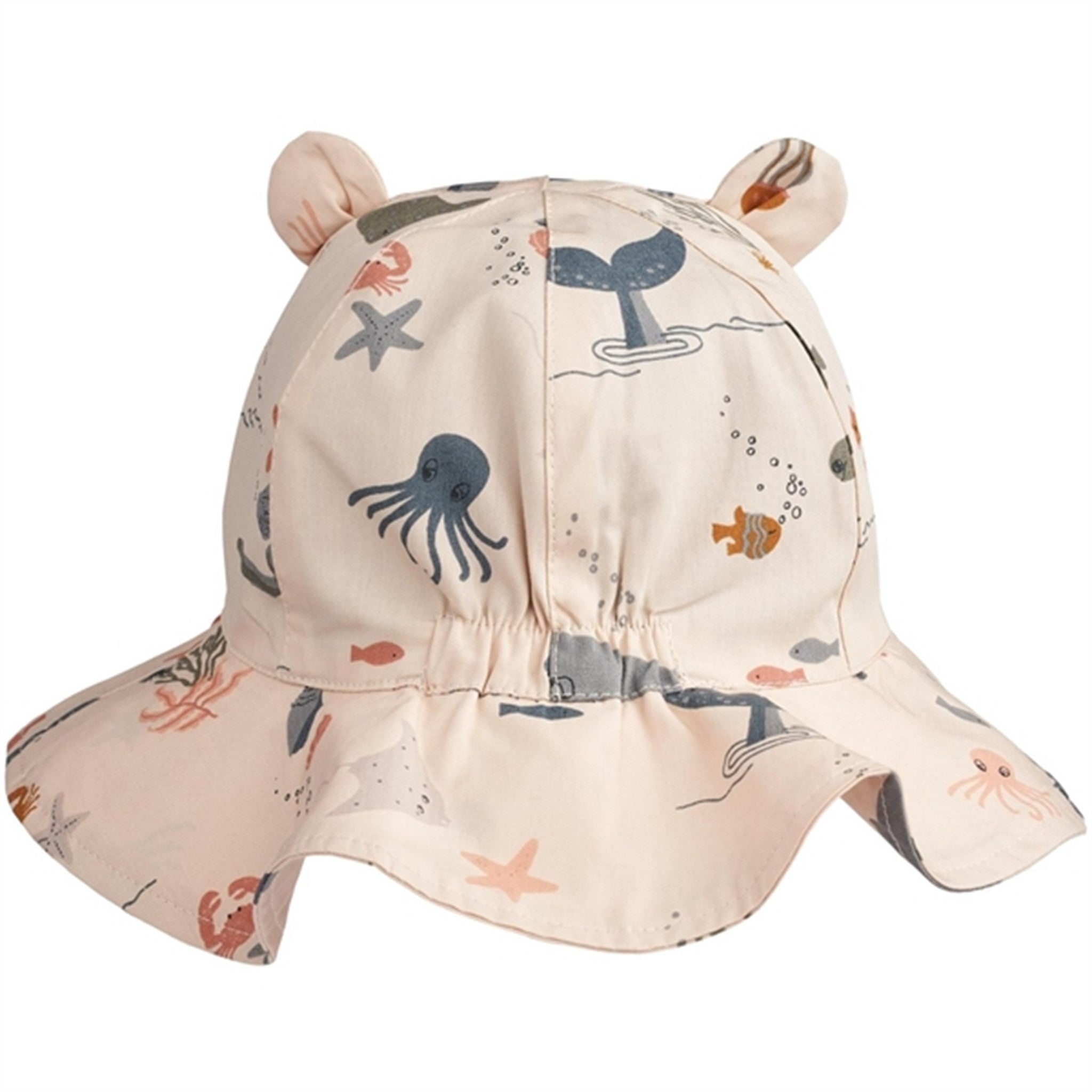 Liewood Amelia Printed Sun Hat With Ears Sea Creature/Whale blue 2