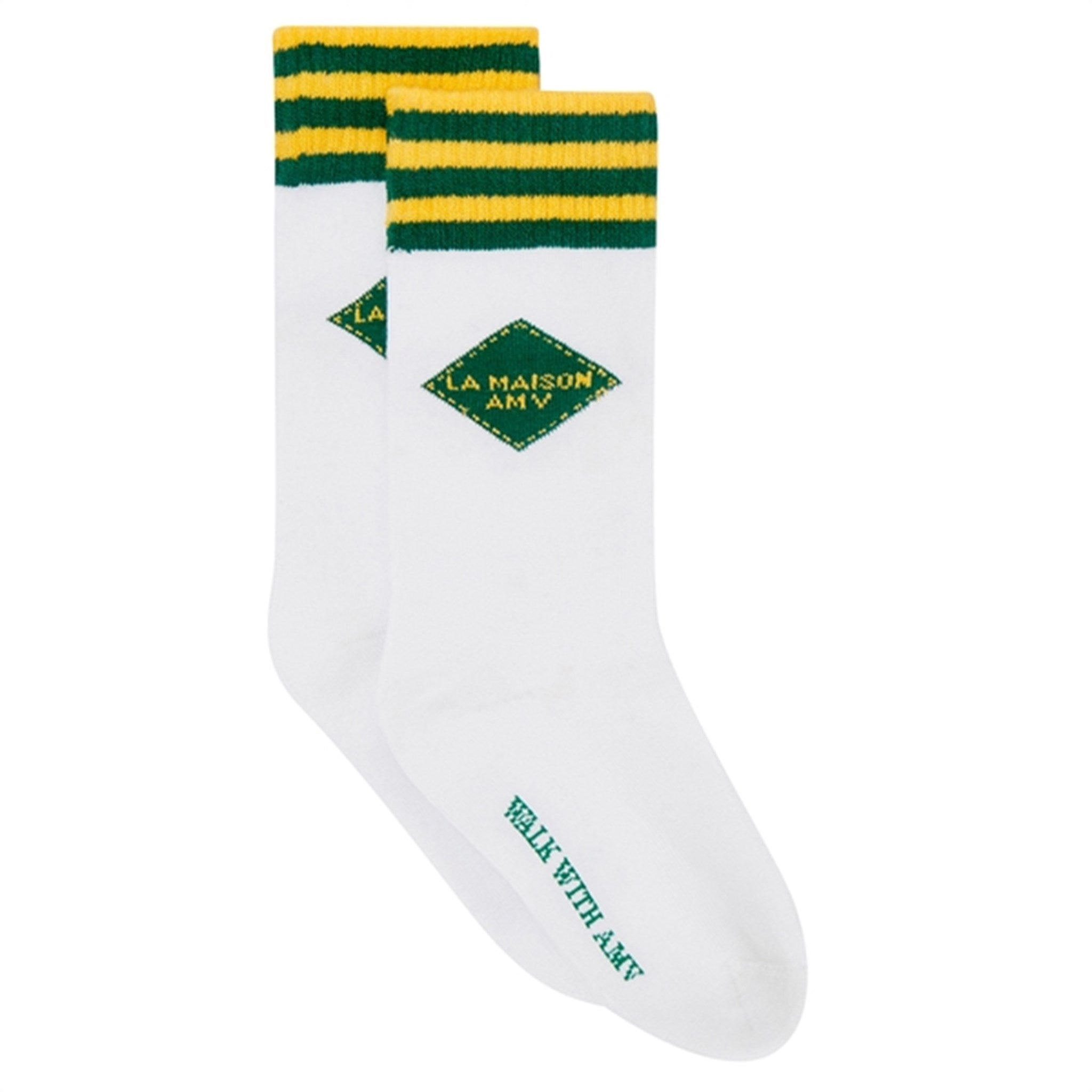 American Vintage Socks Clypsun Green/Yellow Stripes