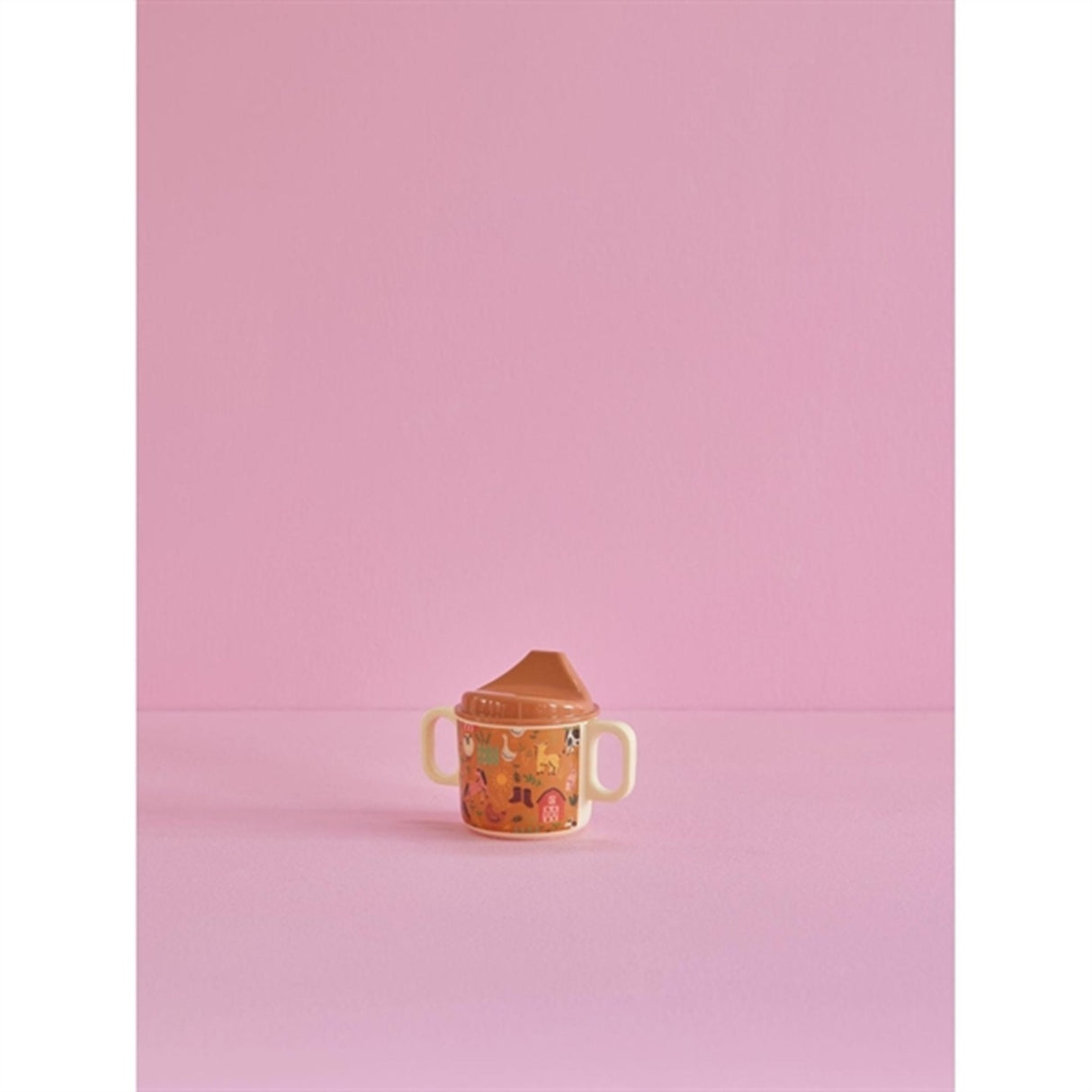 RICE Brown Farm Totable Melamine Baby Cup with Handles