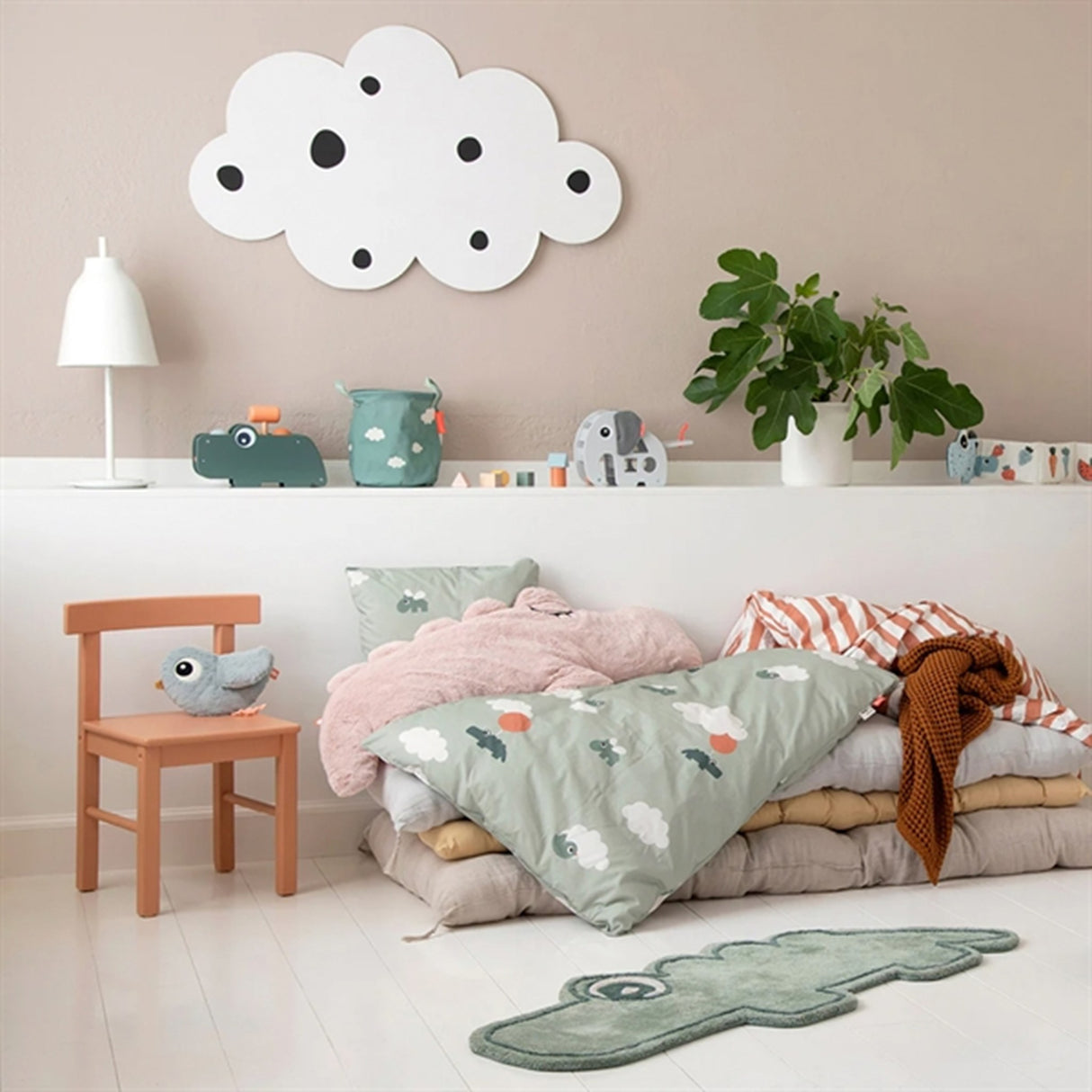 Done by Deer Bedlinen Happy Clouds Green 4