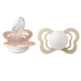 Bibs Couture Silicone Pacifiers Glow 2-pak Anatomical Blush/Vanilla