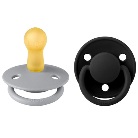 Bibs De Lux Latex Pacifiers 2-pak Round Cloud/Black