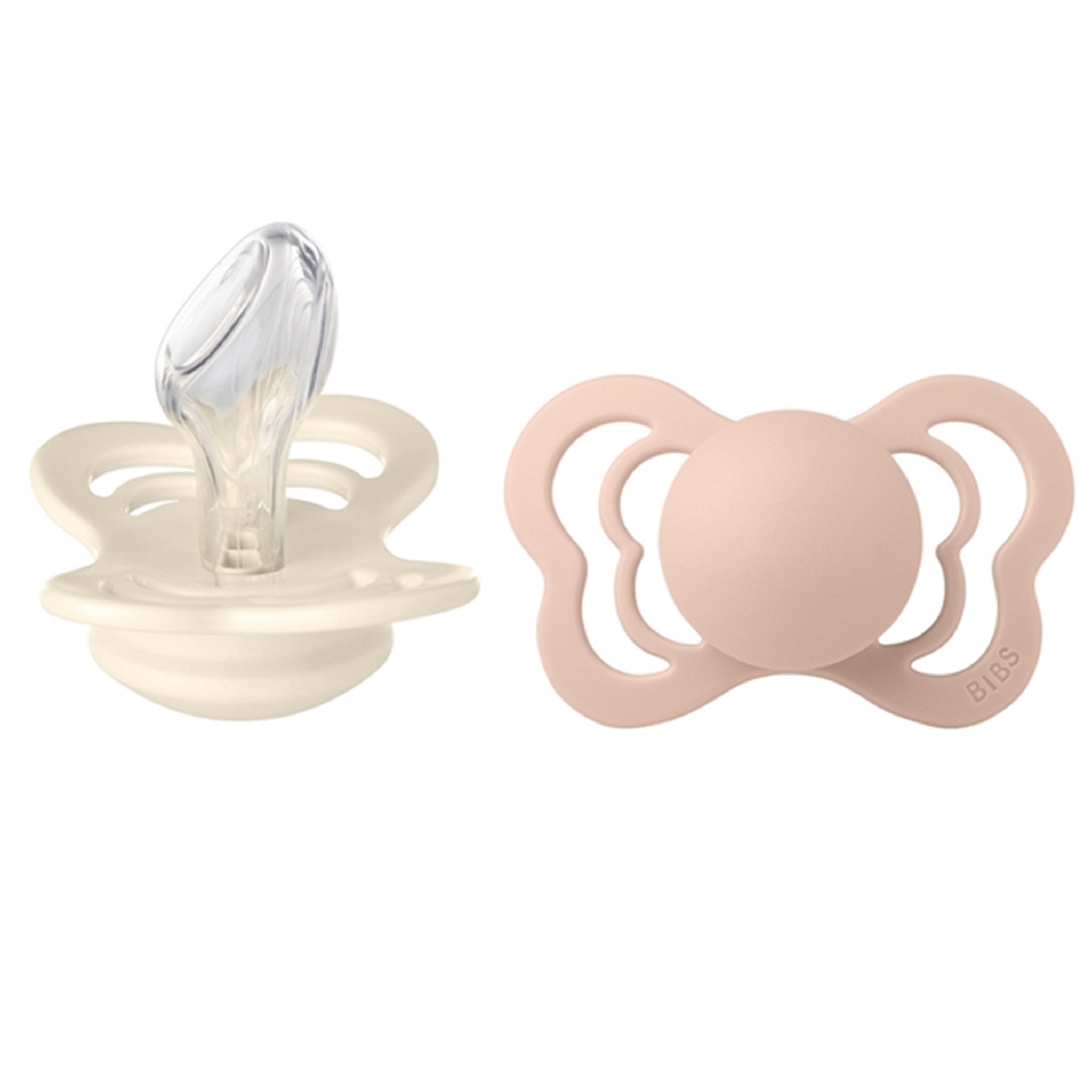 Bibs Couture Silicone Pacifiers 2-pak Anatomical Ivory/Blush