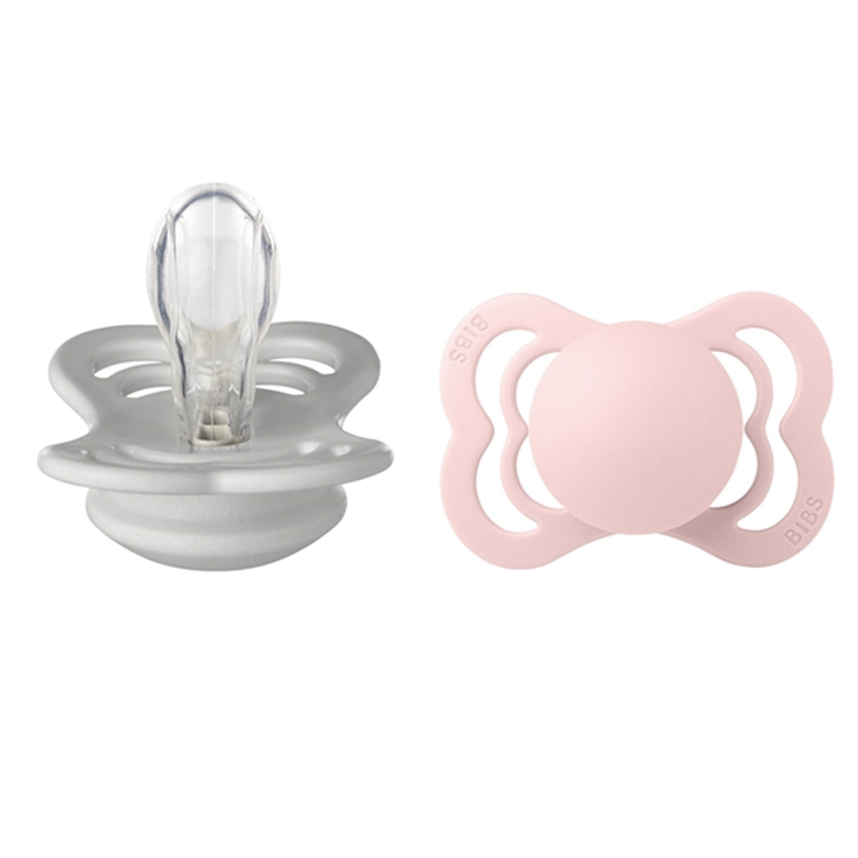 Bibs Supreme Silikone Pacifier 2-pack Symmetrical Haze/Blossom