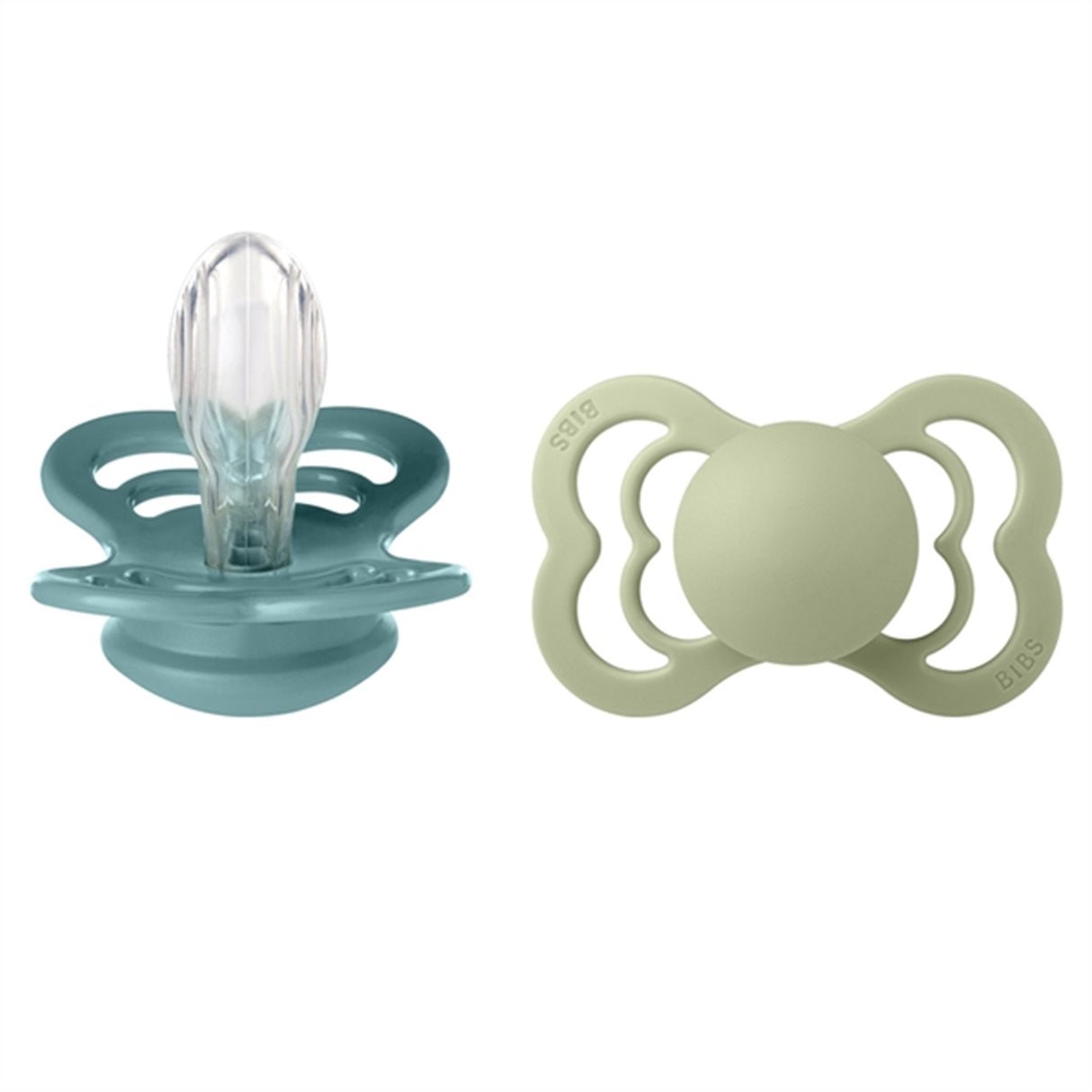 Bibs Supreme Silikone Pacifier 2-pack Symmetrical Island Sea/Sage