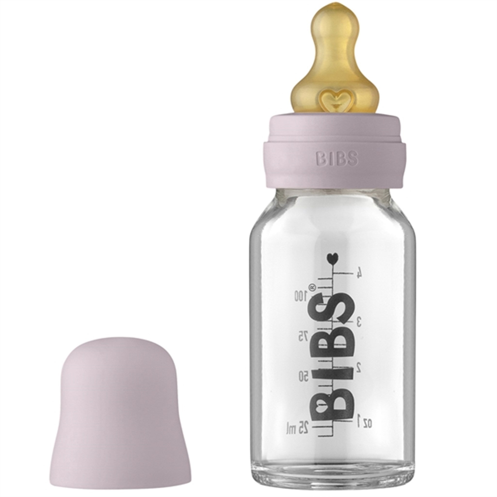 Bibs Baby Glass Bottle Complete Set Dusty Lilac 110 ml