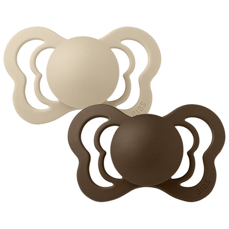 Bibs Couture Silikone Pacifiers 2-pak Anatomical Vanilla/Mocha