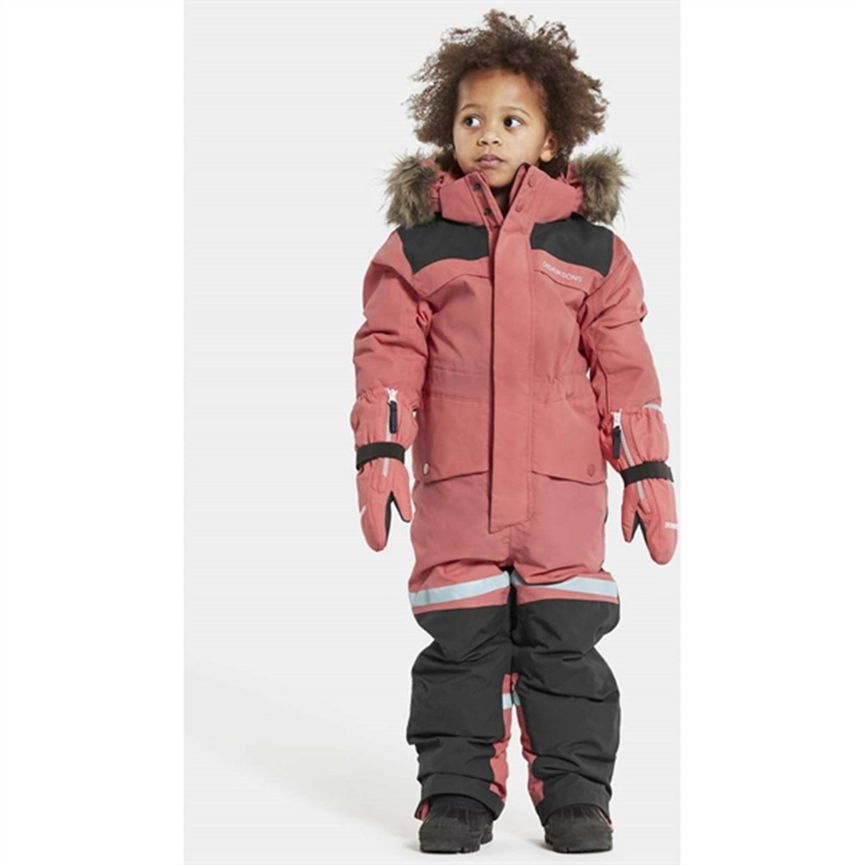 Didriksons Bjärven Peach Rose Snowsuit 3