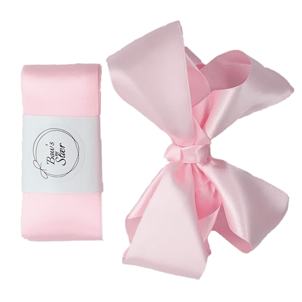 Bow's by Stær Christening Ribbon Powder Pink