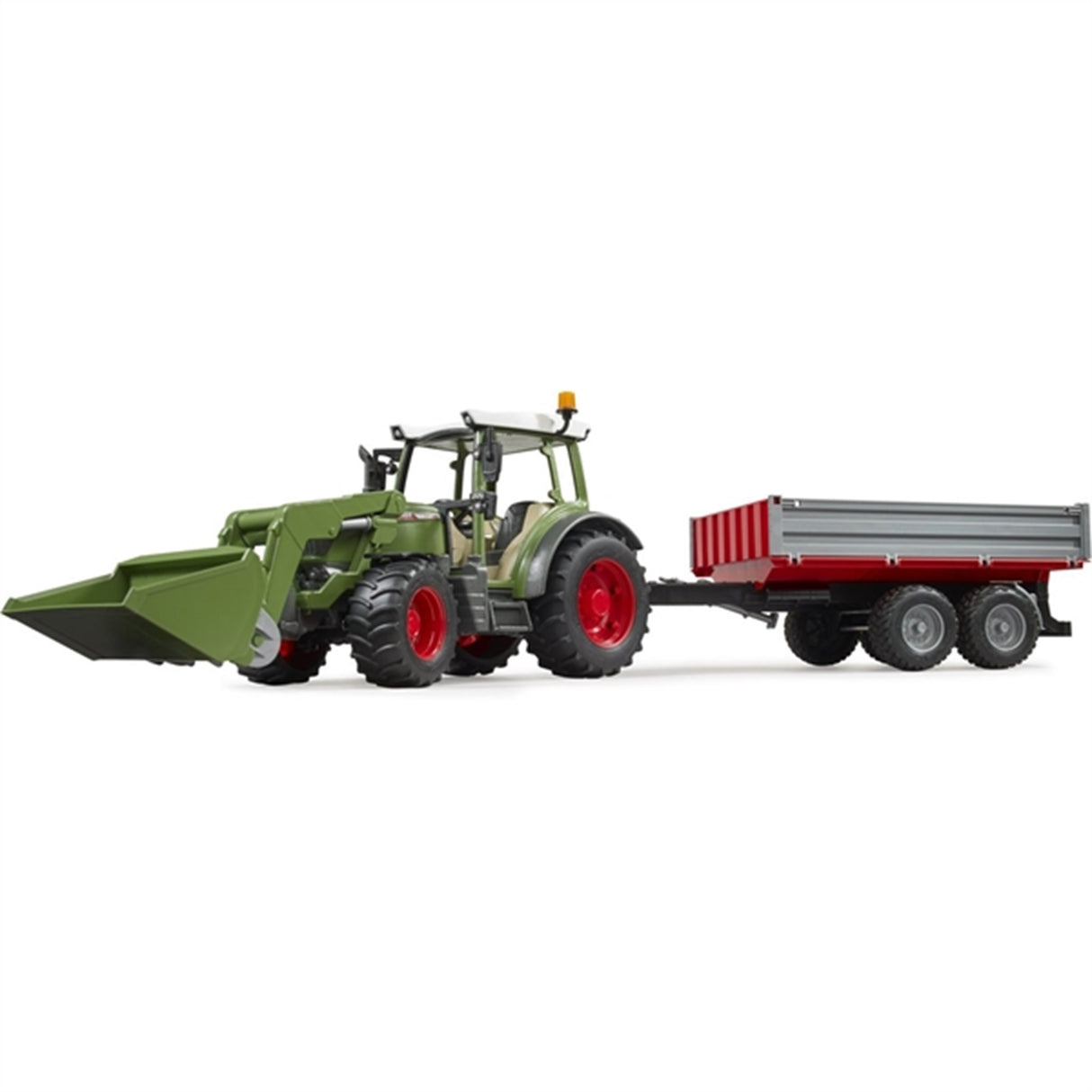 Bruder Fendt Vario 211 with Frontloader and Tipping Trailer