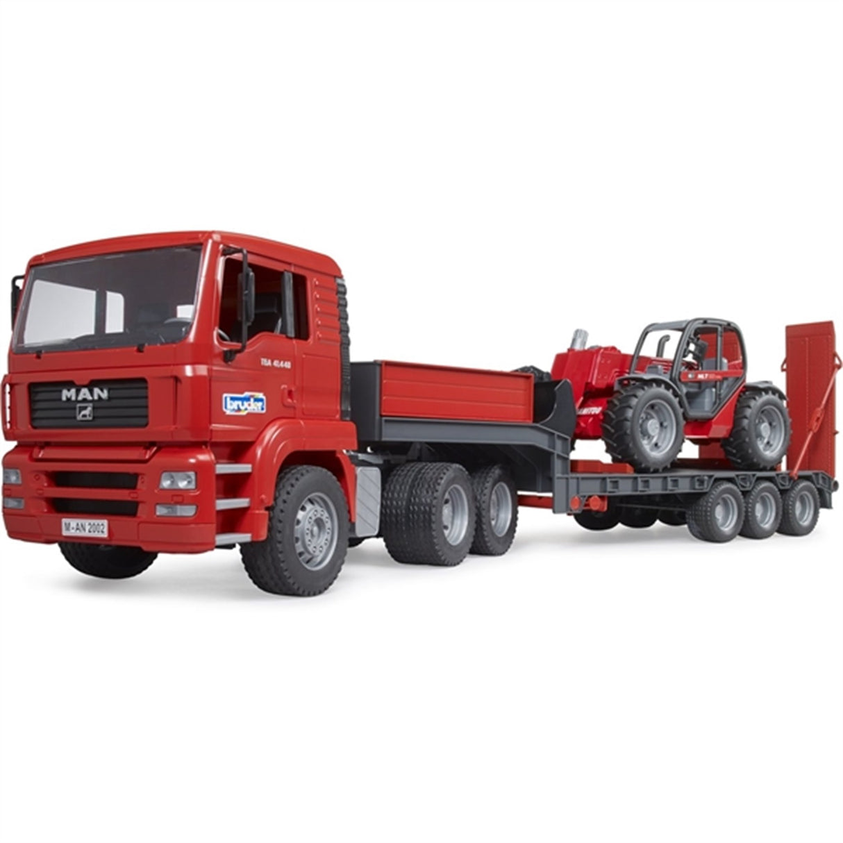 Bruder MAN TGA Low Loader Truck with Accessories