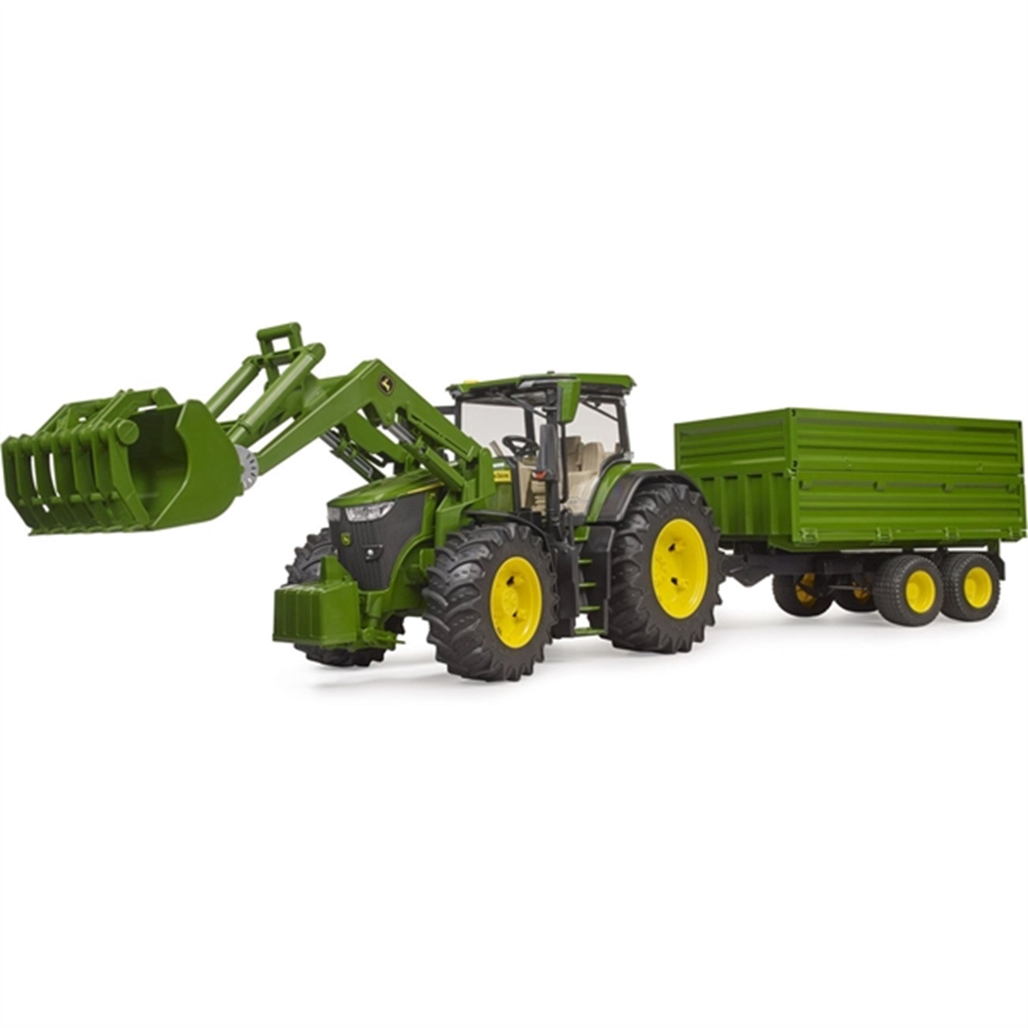 Bruder John Deere 7R 350 with Frontloader and Tipping Trailer