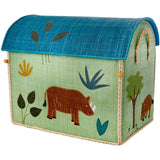 RICE Jungle Theme Raffia Baskets for Storage 3-pack