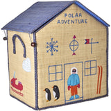 RICE Adventure Theme Raffia Baskets for Storage 3-pack