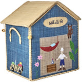 RICE Adventure Theme Raffia Baskets for Storage 3-pack