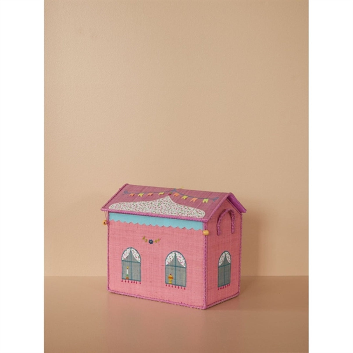 RICE Castle Theme Raffia Baskets for Storage 3-pack