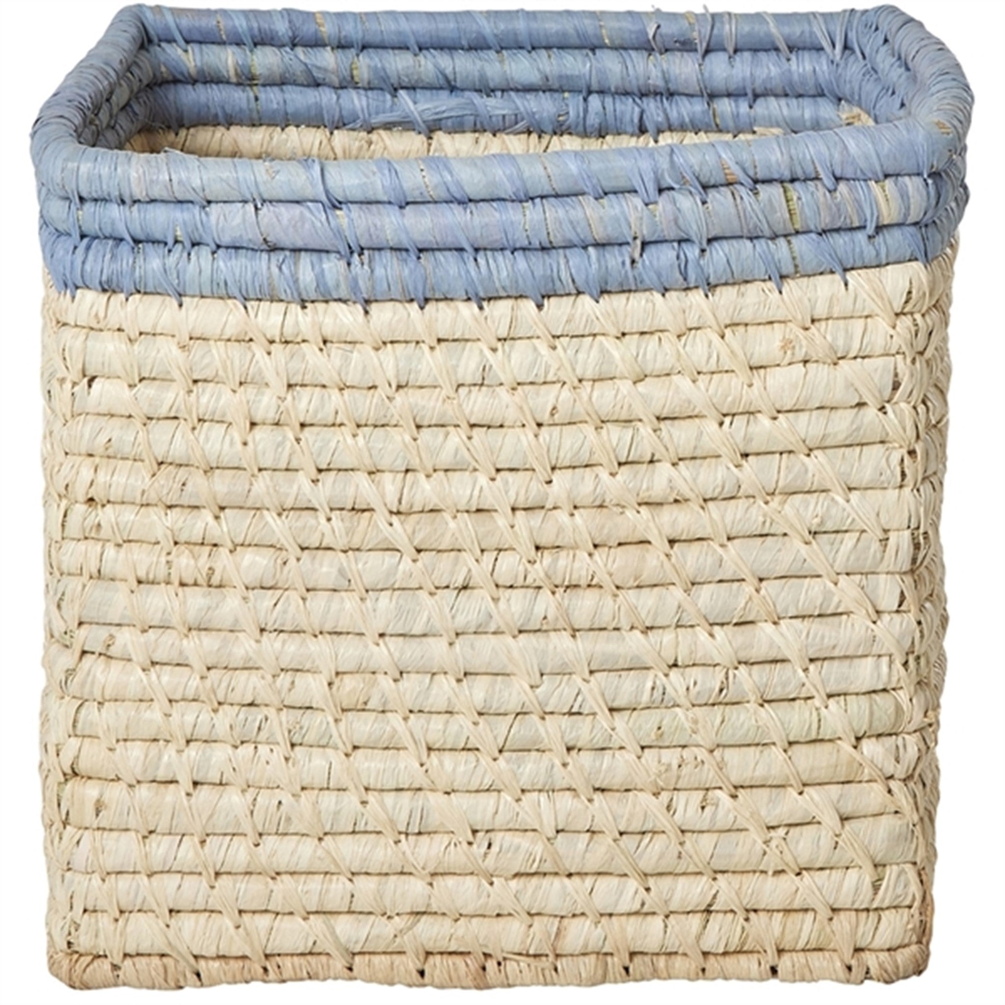 RICE Nature/Blue Basket for Storage Small