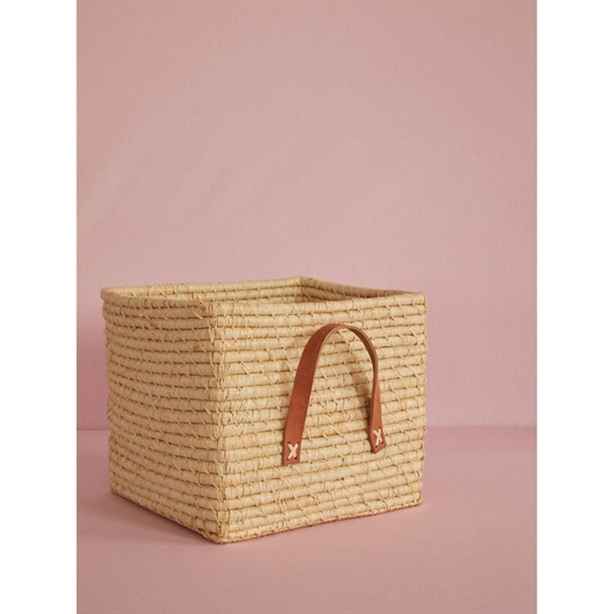 RICE Natural Square Raffia Basket