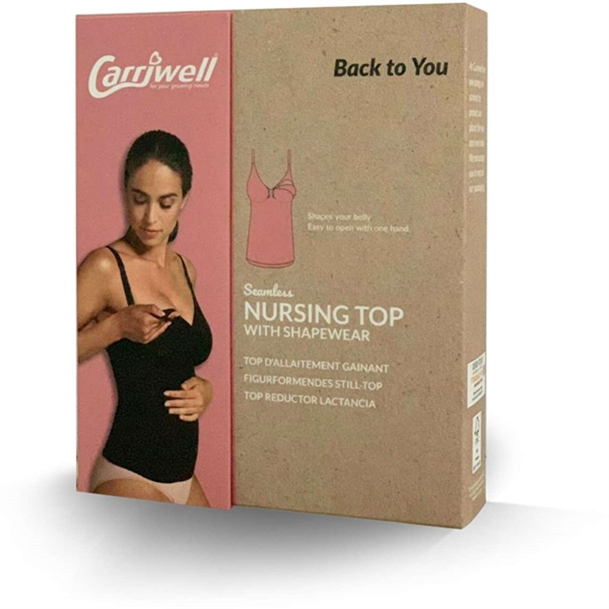Carriwell Nursing Top w. Shapewear Black 6