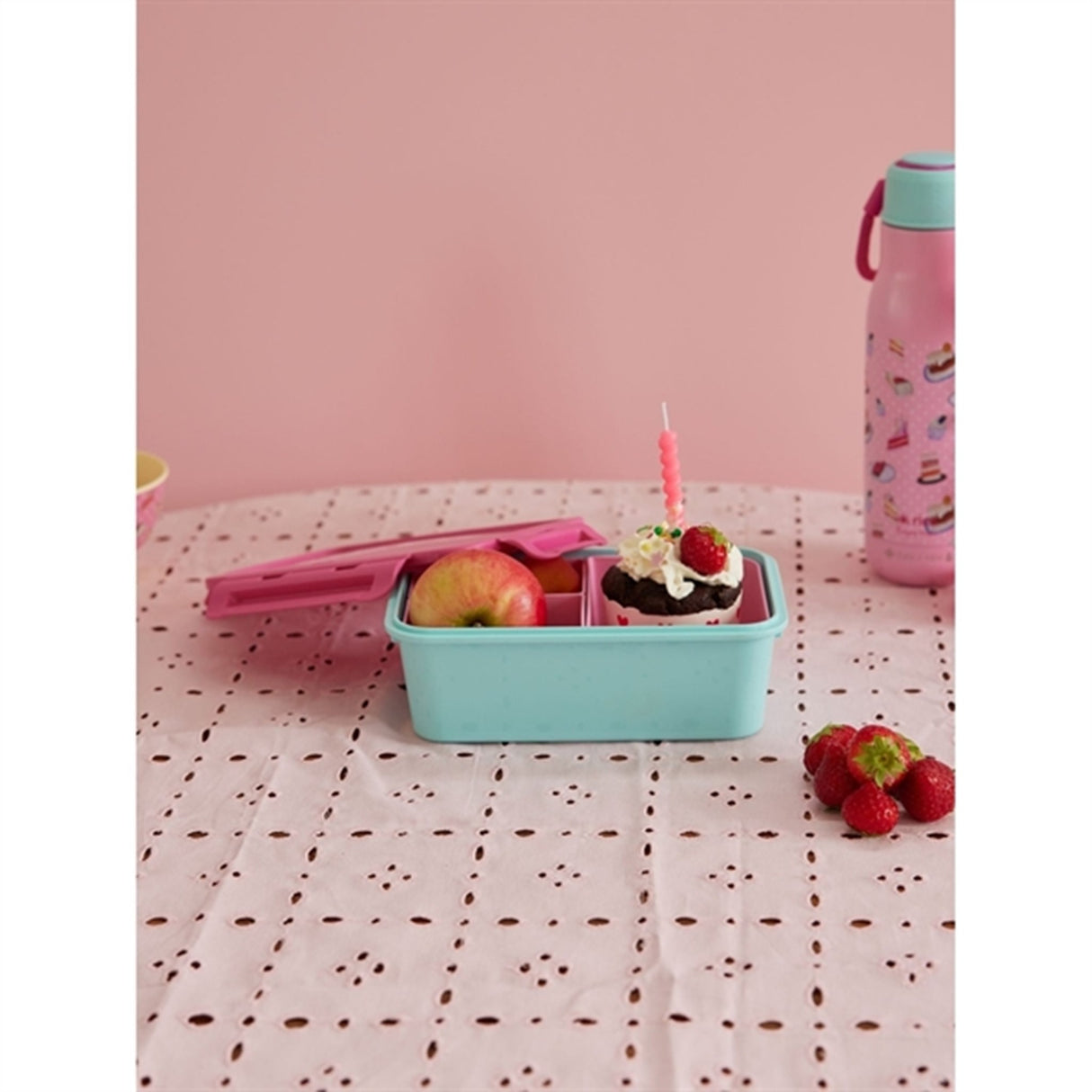 RICE Pink/Mint Lunchbox with 3 Inserts 4