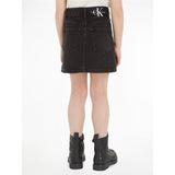 Calvin Klein Washed Black Denim Button Skirt Washed Black 3