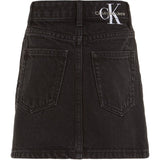 Calvin Klein Washed Black Denim Button Skirt Washed Black 6