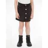 Calvin Klein Washed Black Denim Button Skirt Washed Black 2