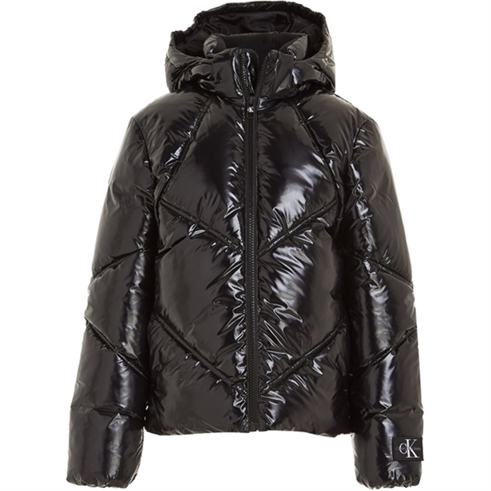 Calvin Klein Glossy Cut Seams Puffer Jacket Ck Black