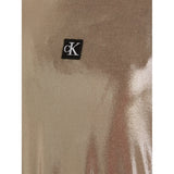 Calvin Klein Metallic Coated Dress Frosted Almond 3