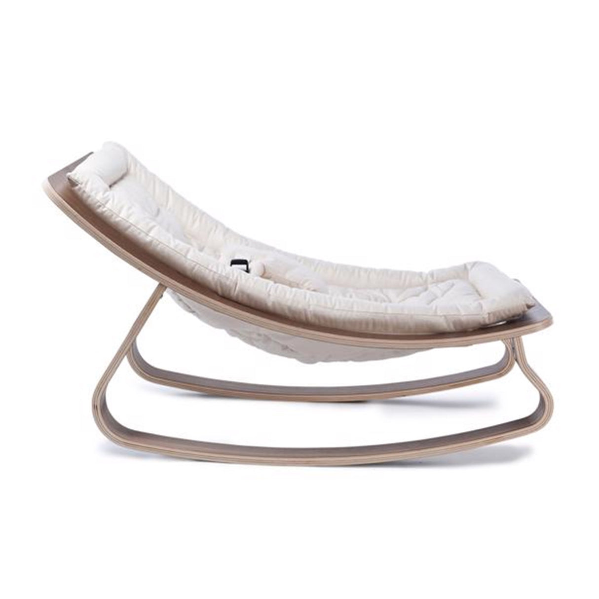 Charlie Crane Levo Baby Rocker Walnut Organic White 3