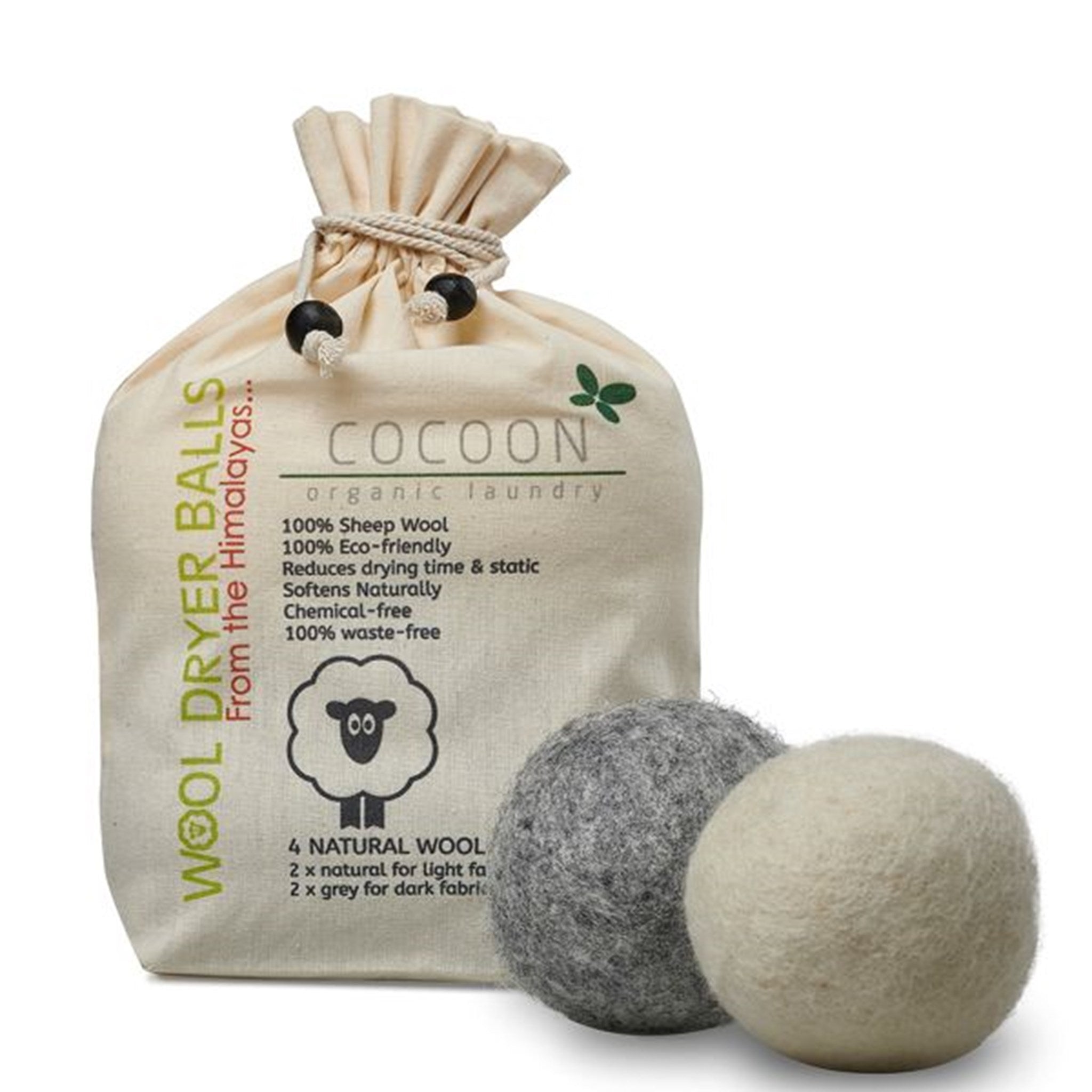 Cocoon Organic Laundry Wool Dryer Balls Set of 4