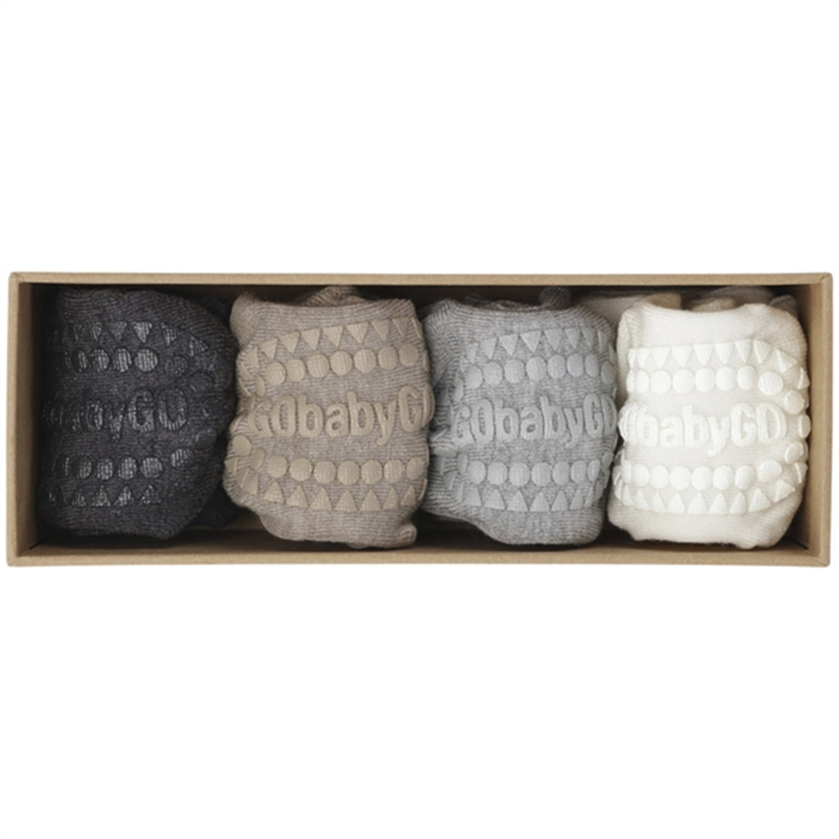 GObabyGO Bamboo Socks Combo Box Antislip Sand 2