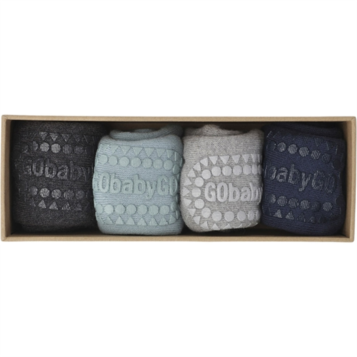 GObabyGO Cotton Socks Combo Box Antislip Dusty Blue 3